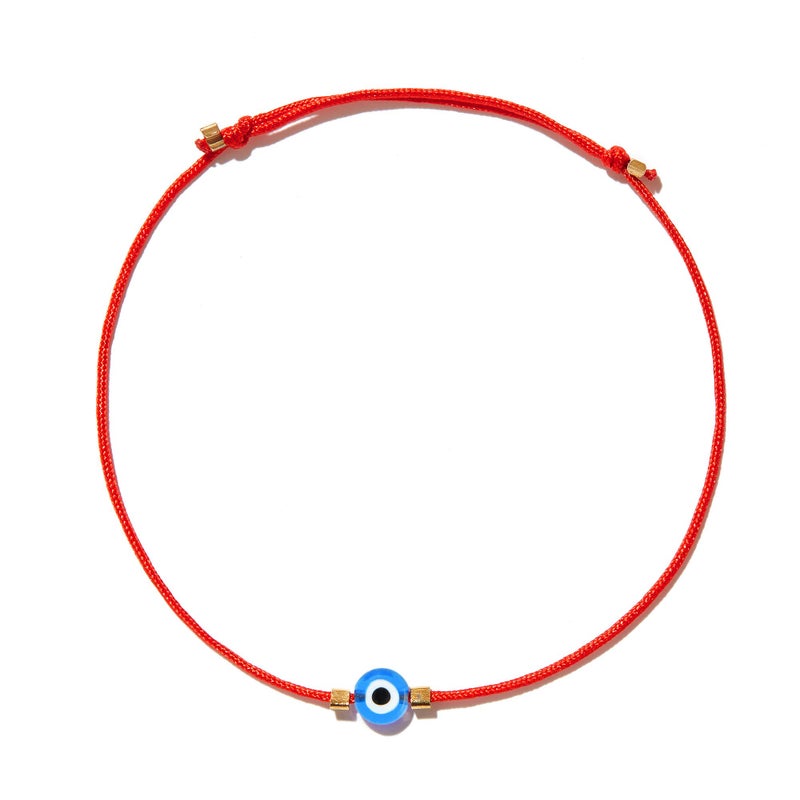 NAZ COLLECTION Evil Eye Bracelet Red String Kabbalah Protection Handmade Adjustable Bracelet For Women Men, ADULT Bracelets (Light Blue) - Image 1